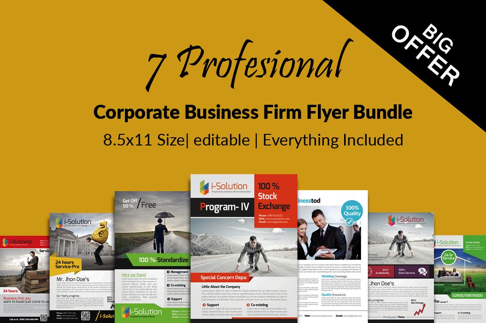 7 Corporate Business Flyers Bundle example image 1