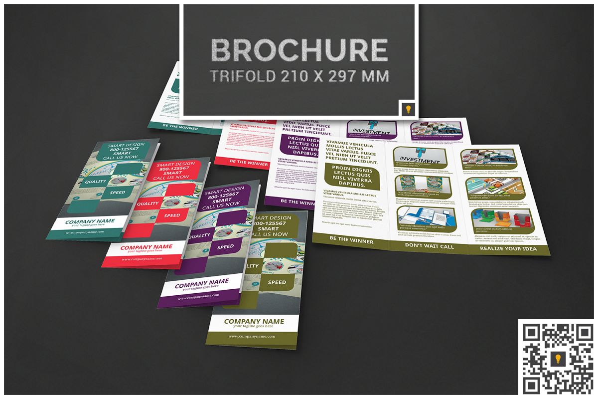 Corporate Rounded Geometric Trifold example image 1
