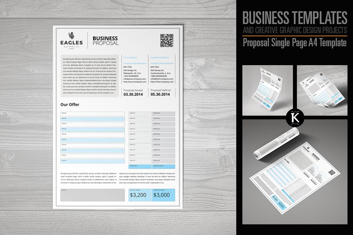 Proposal Single Page A4 Template example image 1