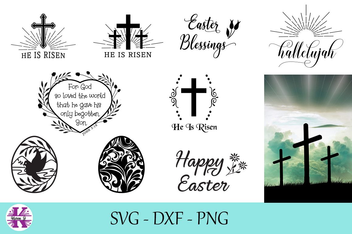 Easter SVG DXF PNG Bundle - For Crafters example image 1