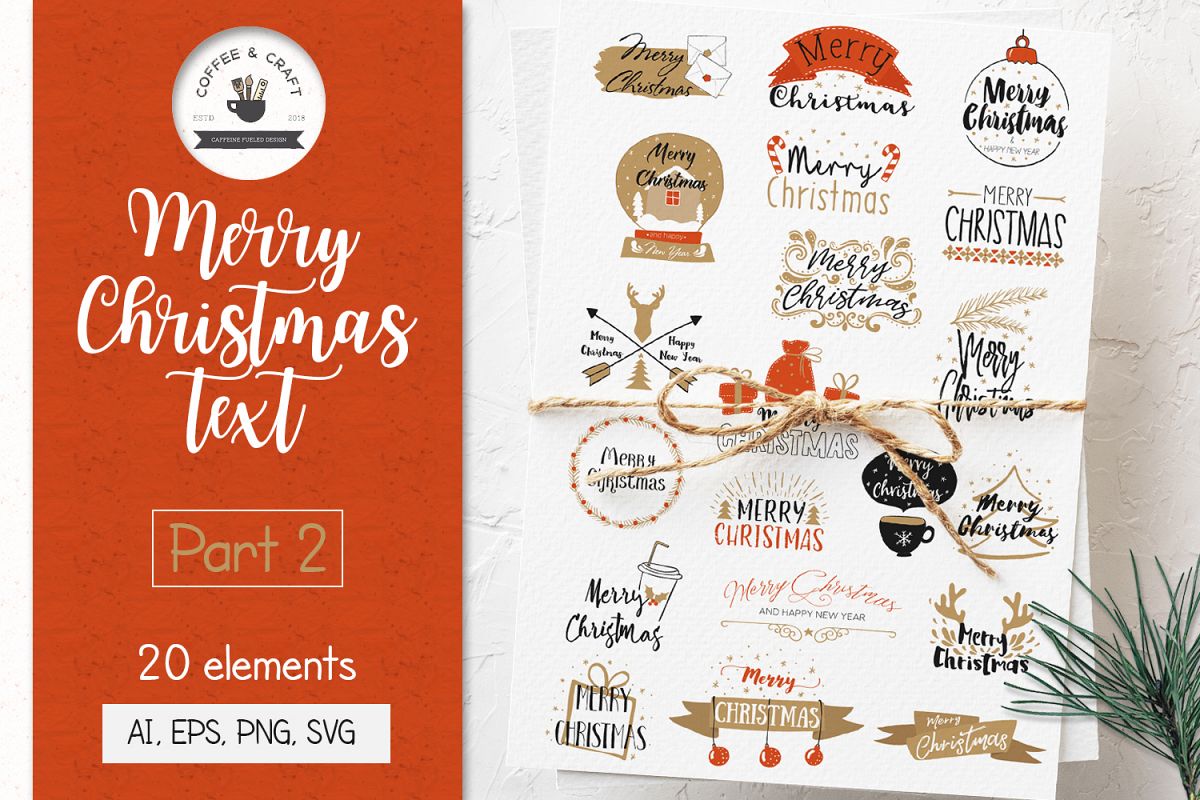 Merry Christmas Text - Part 2 example image 1
