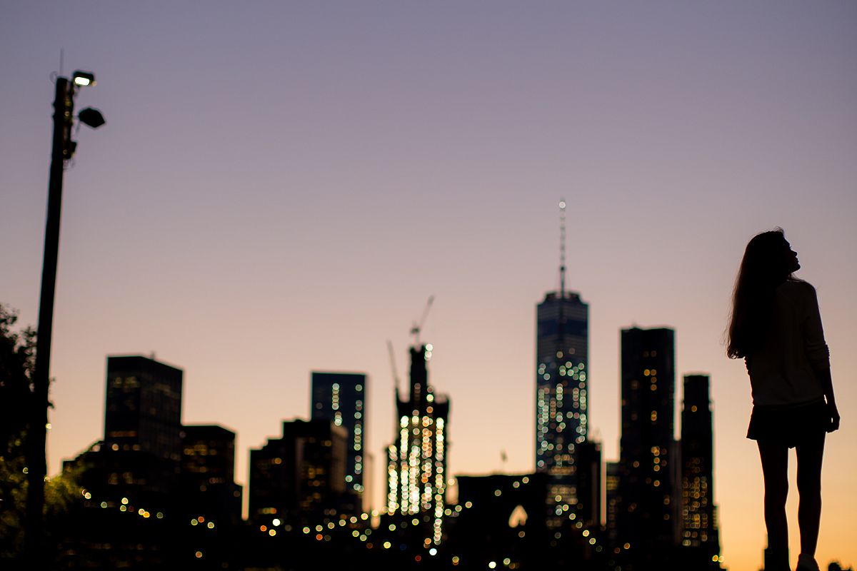 Shadow girl in Manhattan view example image 1