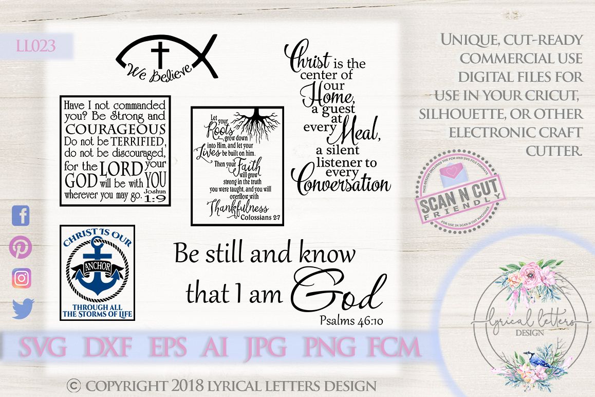 Religious Scripture Bundle of 6 SVG DXF FCM LL023 example image 1