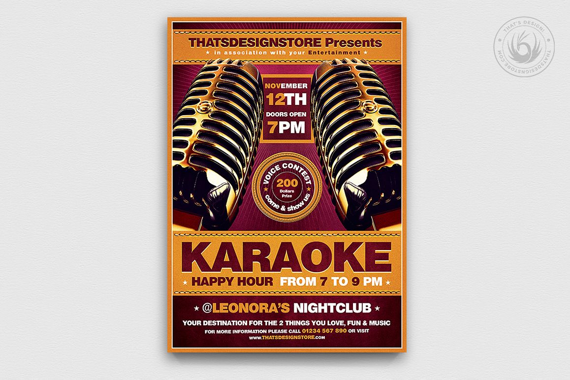 Karaoke Flyer Template V2 example image 1