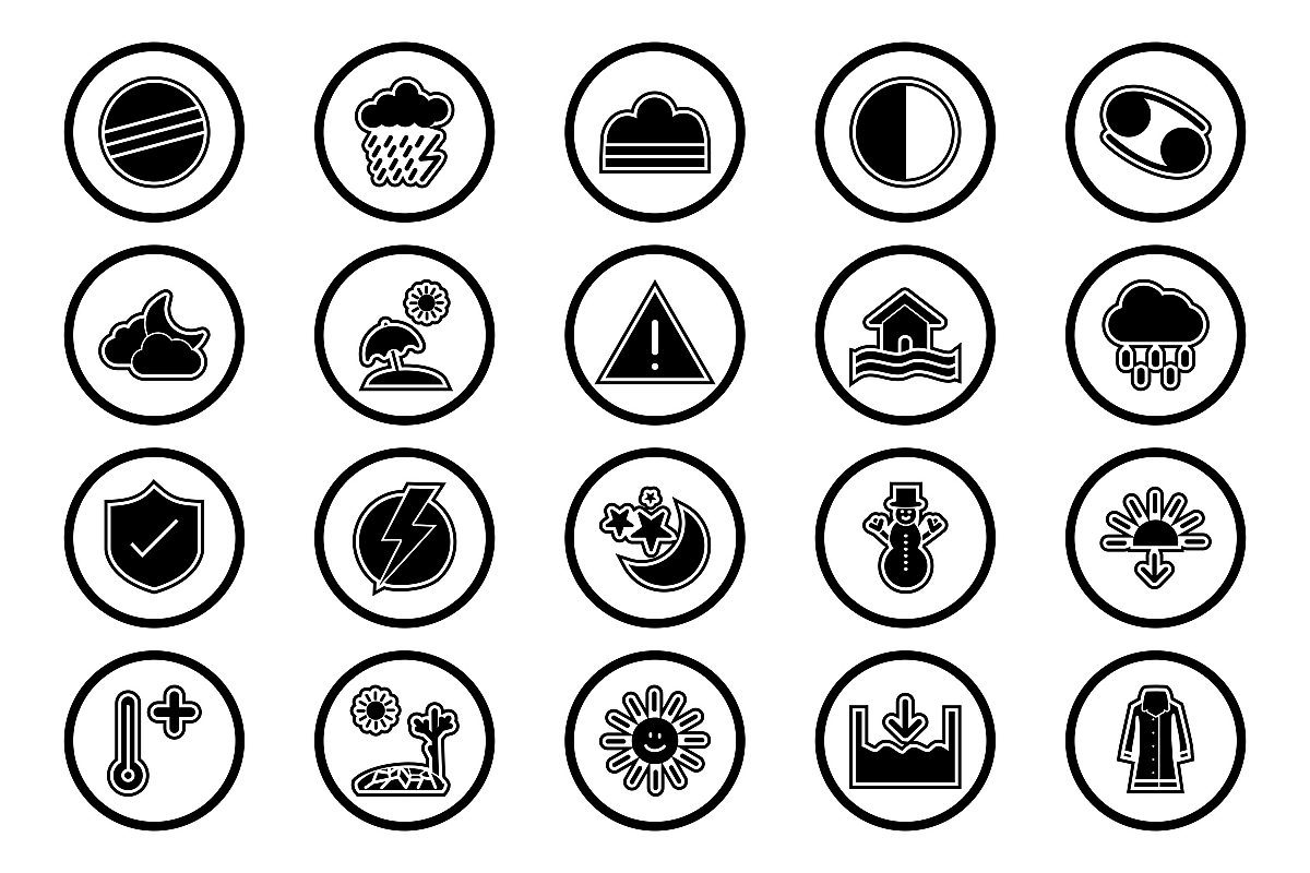 Set Of Weather And Season Icons example image 1