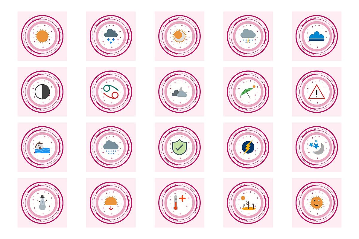 Set Of Weather And Season Icons example image 1