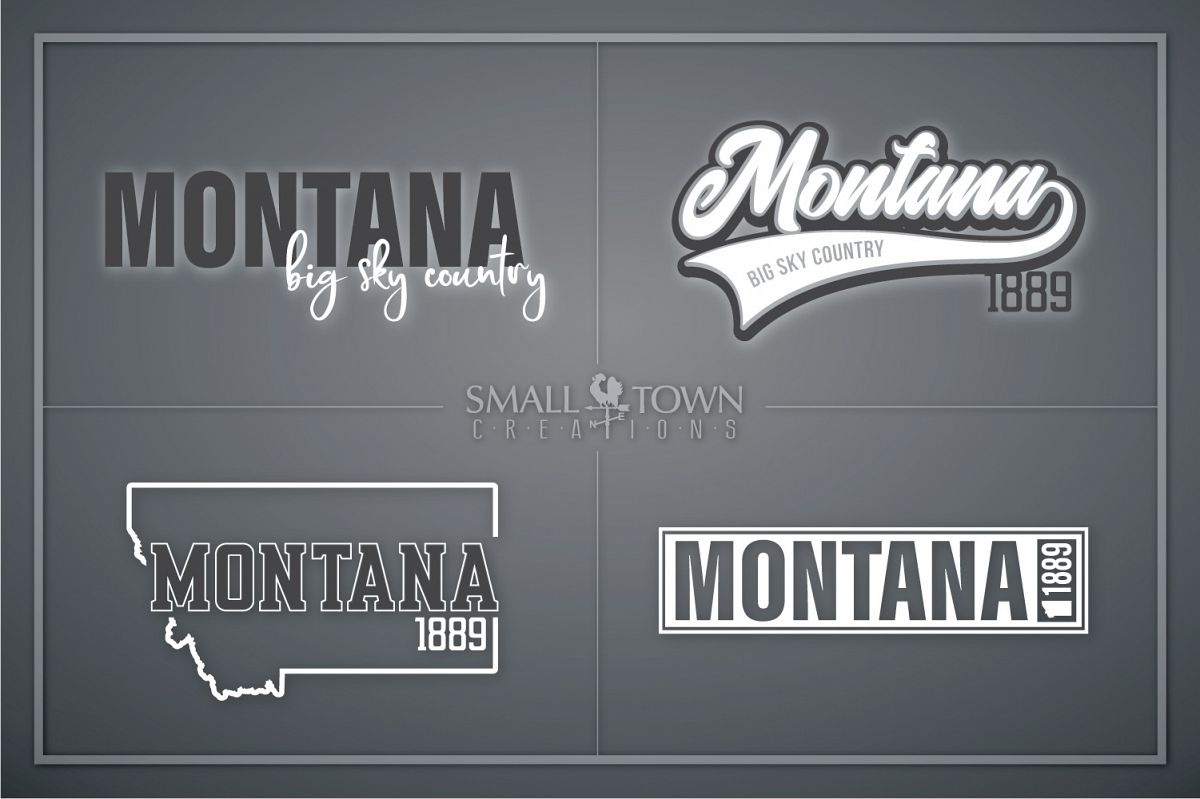 Montana, Big Sky Country - slogan, Logo, PRINT, CUT & DESIGN example image 1