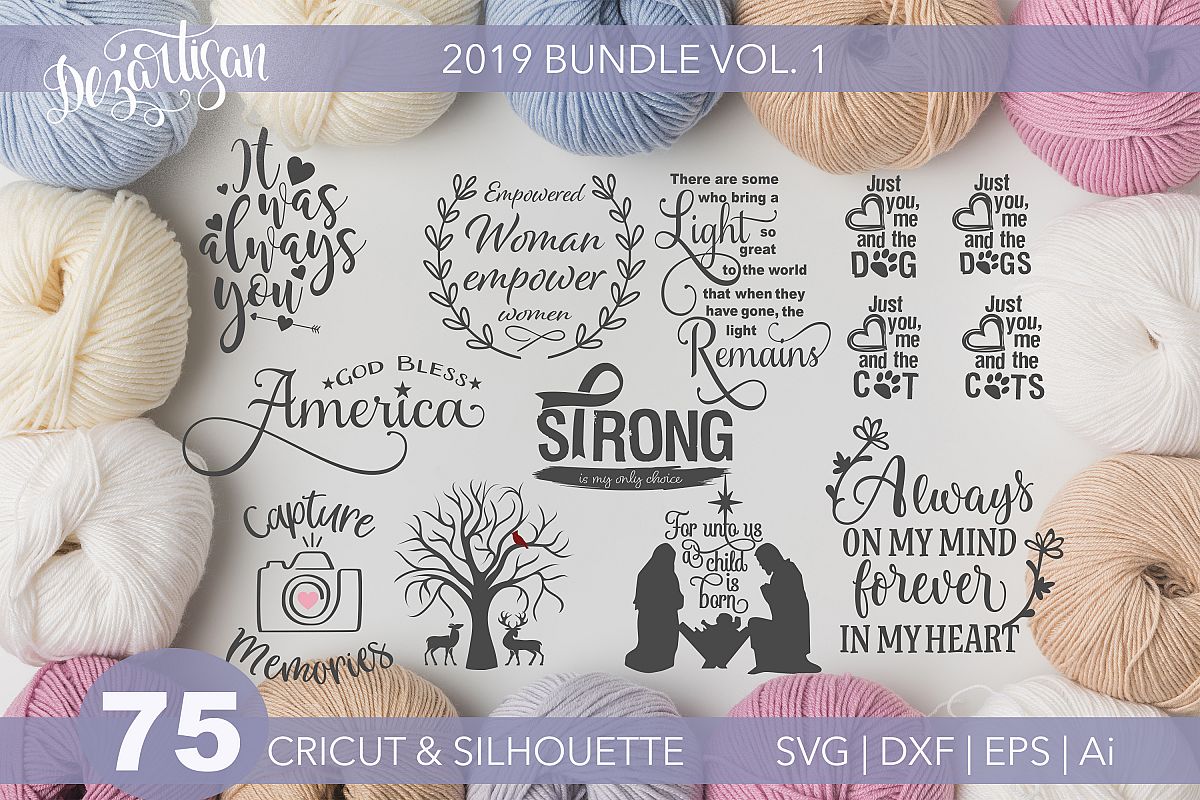 Dezartisan 2019 Bundle Vol. 1 of 75 Designs SVG | DXF example image 1