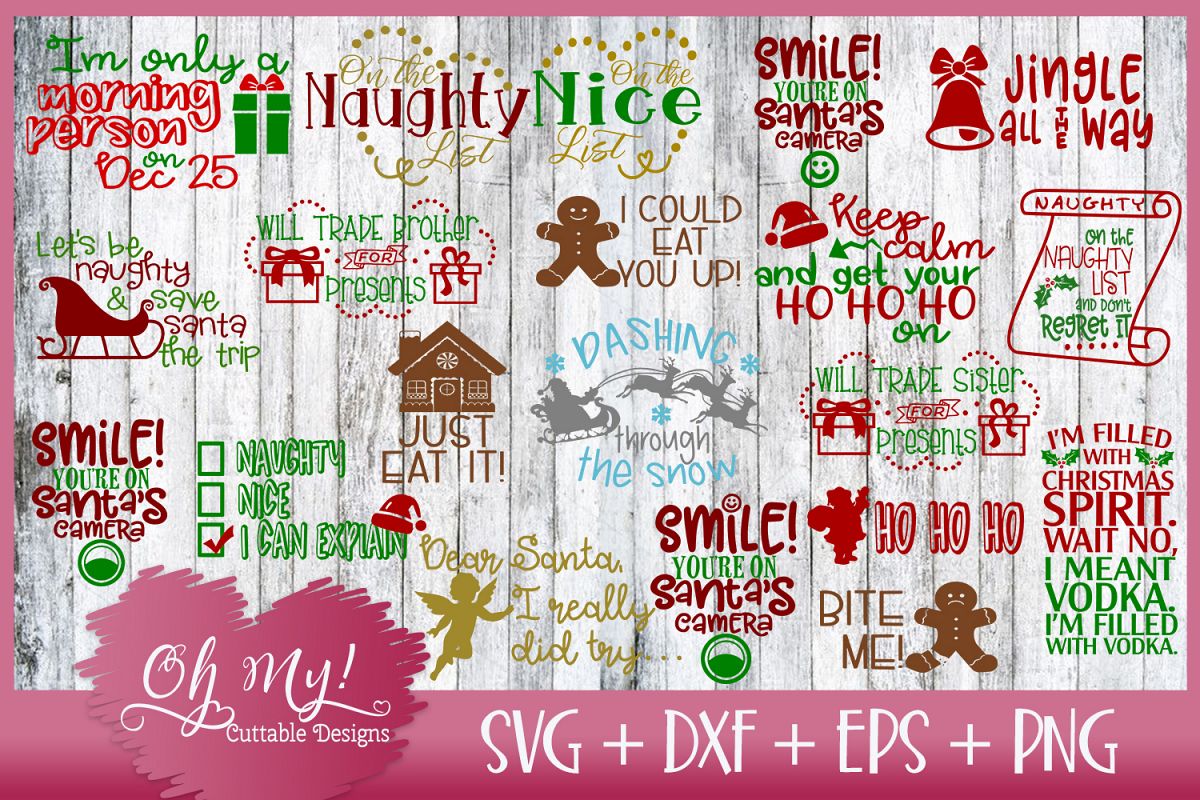 Christmas Bundle 20 Designs SVG EPS DXF Cutting Files example image 1