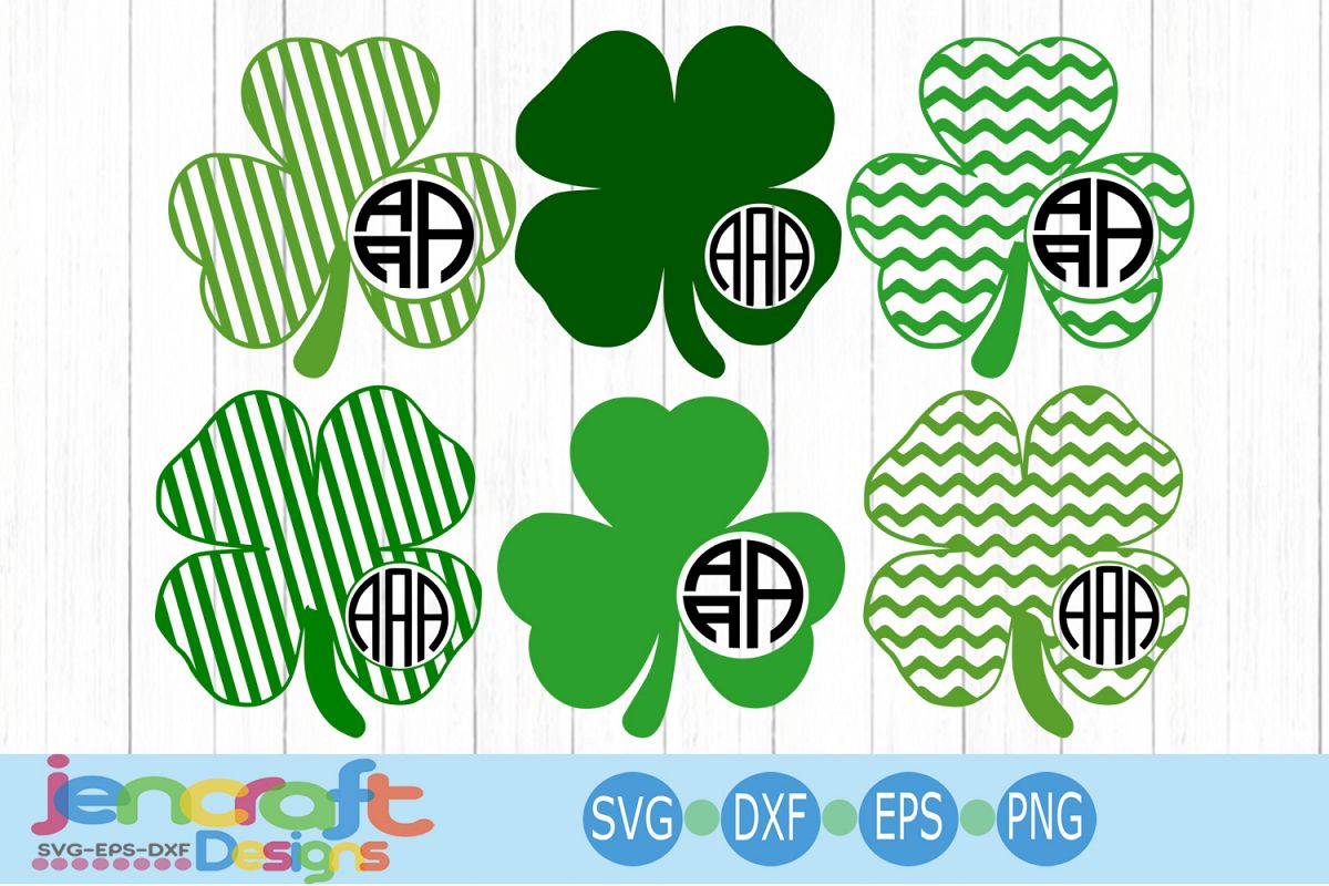 Download St. Patrick's day SVG, Shamrock SVG Monogram Frame Clover