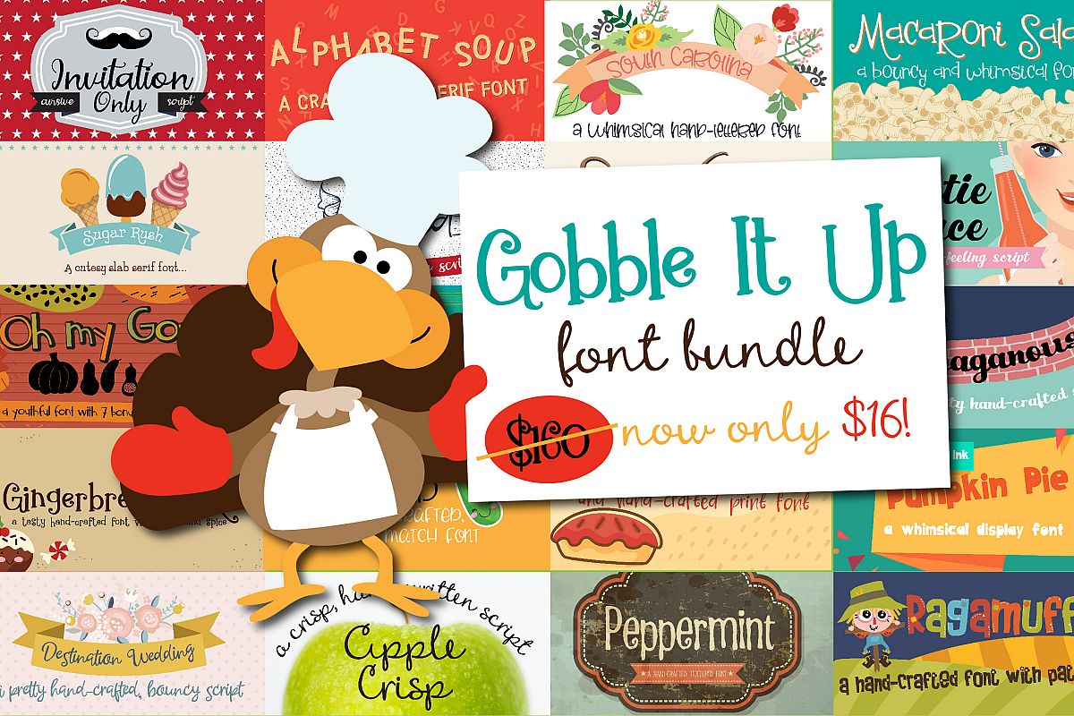Gobble It Up Font Bundle example image 1