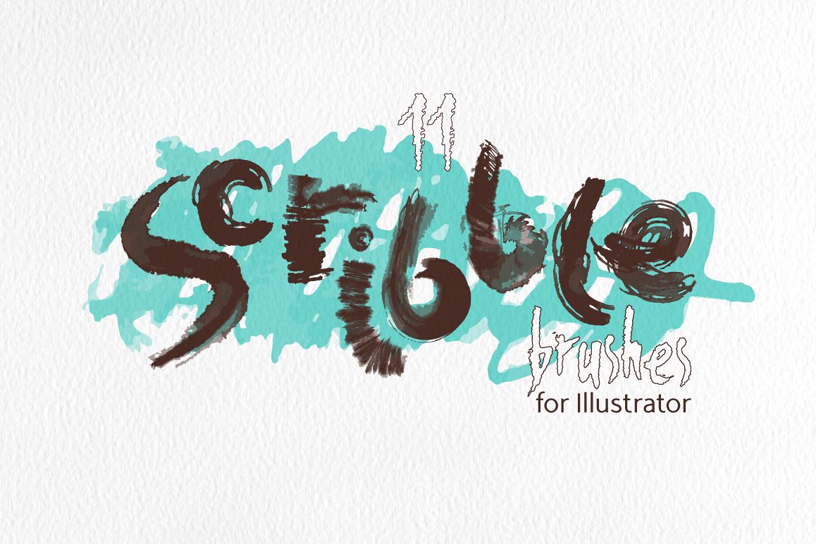 Scribble Brushes for Illustrator example image 1