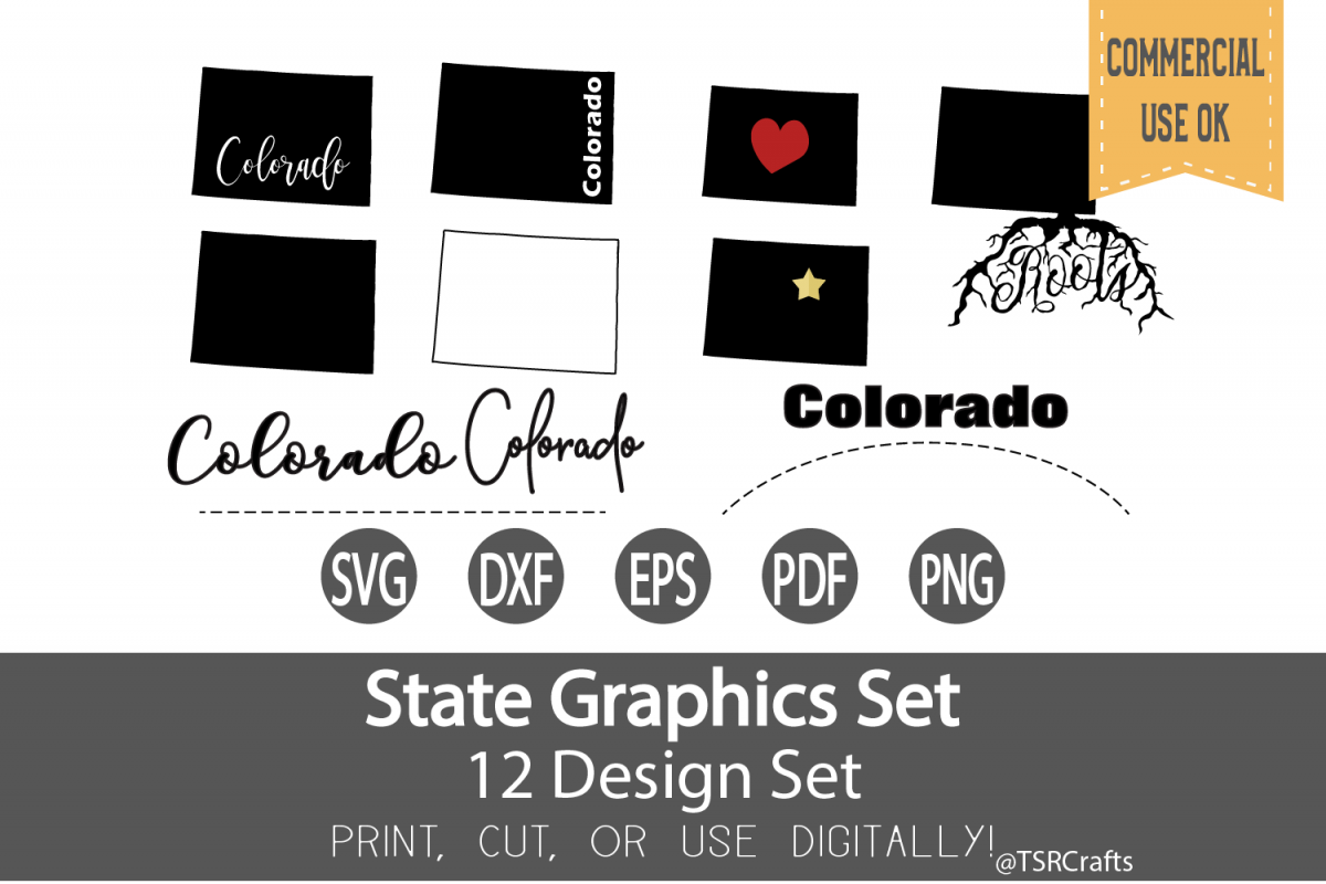 Colorado State Graphics Set - Clip Art and Digital Cut fil example image 1
