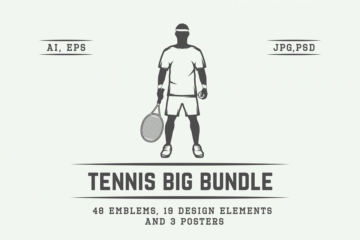 Vintage Tennis Emblems Bundle example image 1