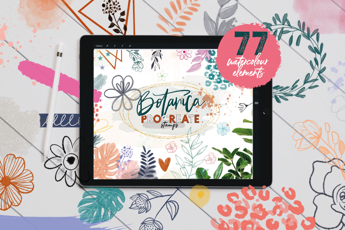 Botanica Watercolour Stamp Brushes for Procreate example image 1
