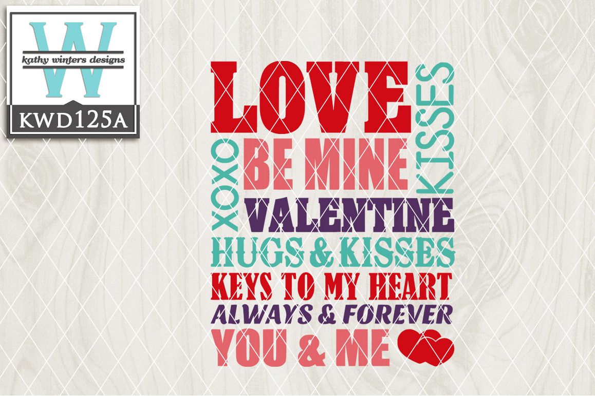 Valentines Cutting File KWD125A example image 1