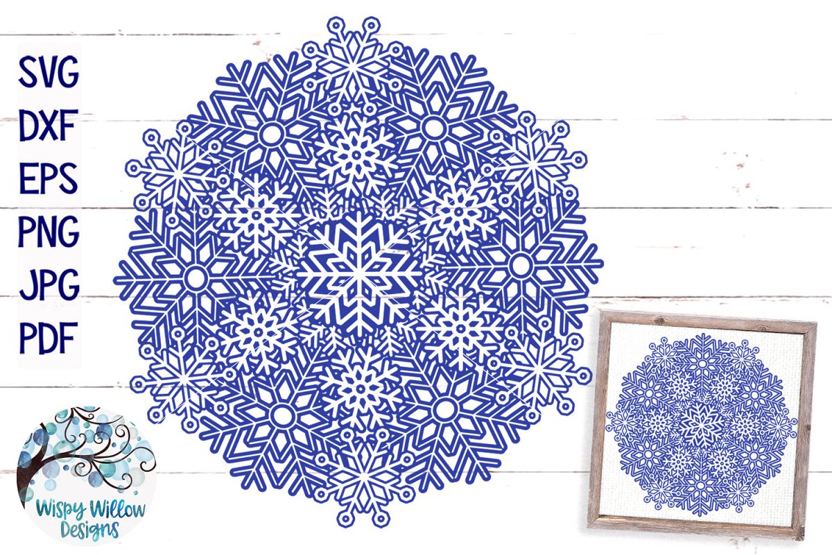 Snowflake Mandala SVG | Winter Mandala SVG Cut File (299561) | SVGs ...