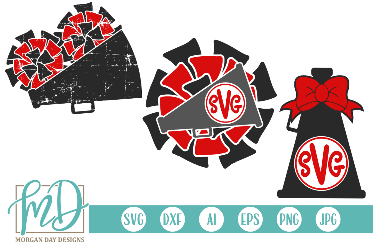 Cheer Monogram SVG, DXF, AI, EPS, PNG, JPEG example image 1