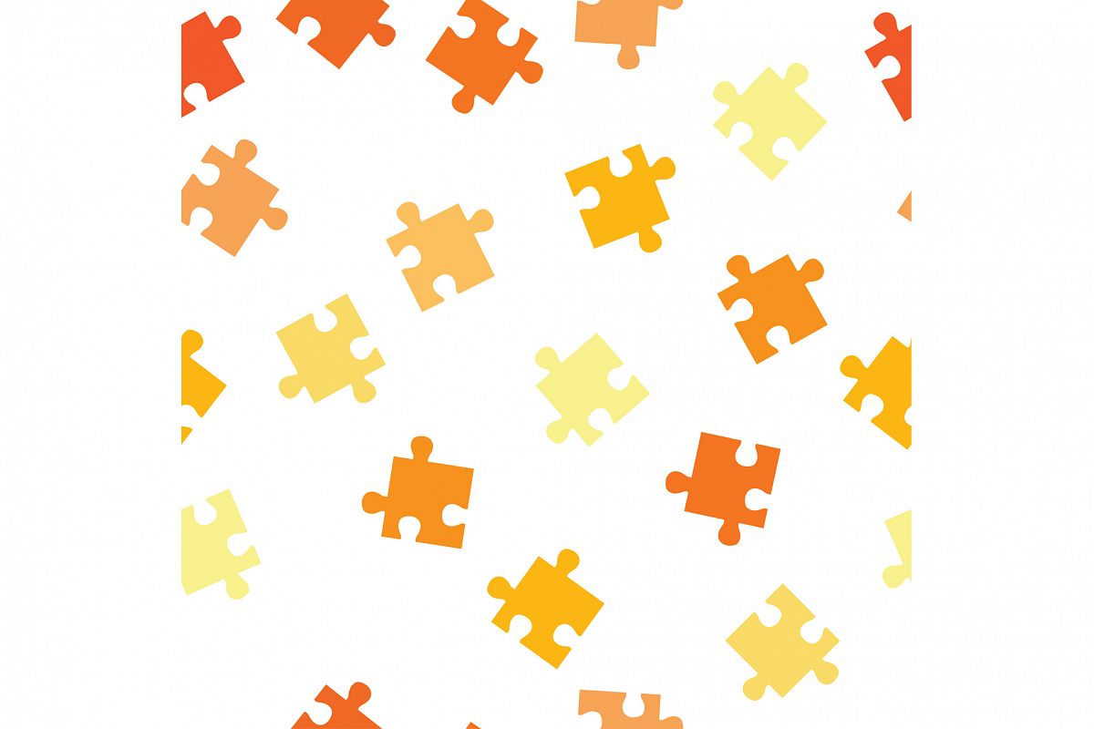 Seamless decorative vector background with puzzles. Print. Repeating background. Cloth design, wallpaper. example image 1