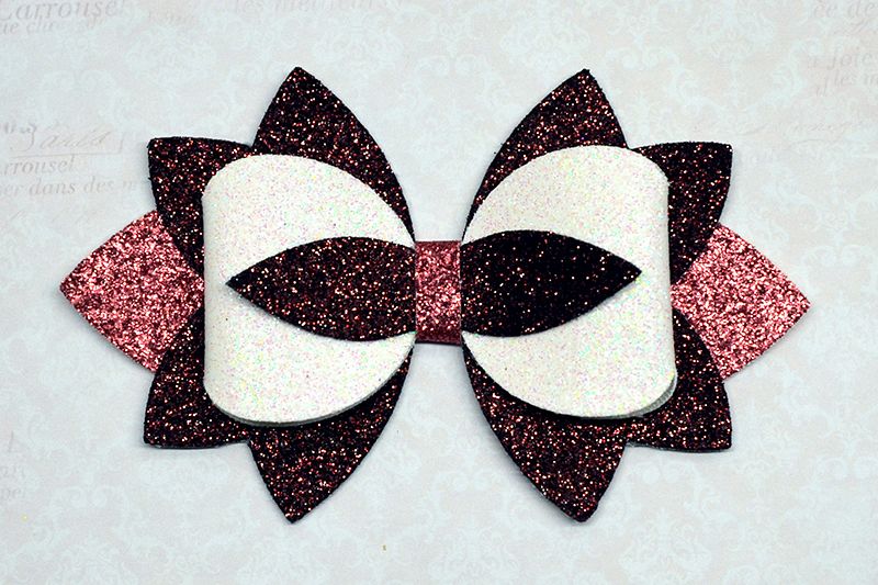 Hair bow template SVG, DIY leather bow template