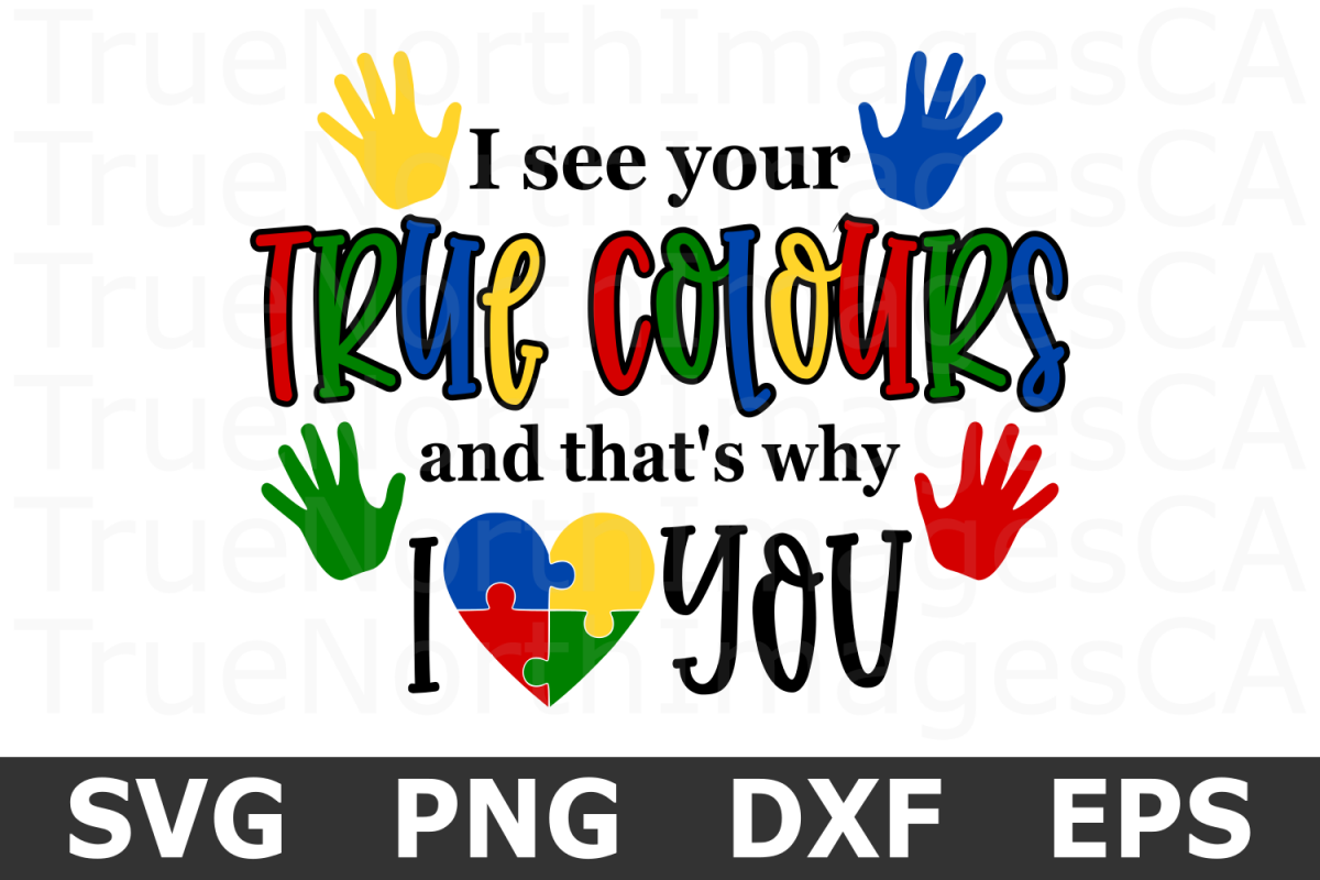 True Colours - An Awareness SVG Cut File example image 1