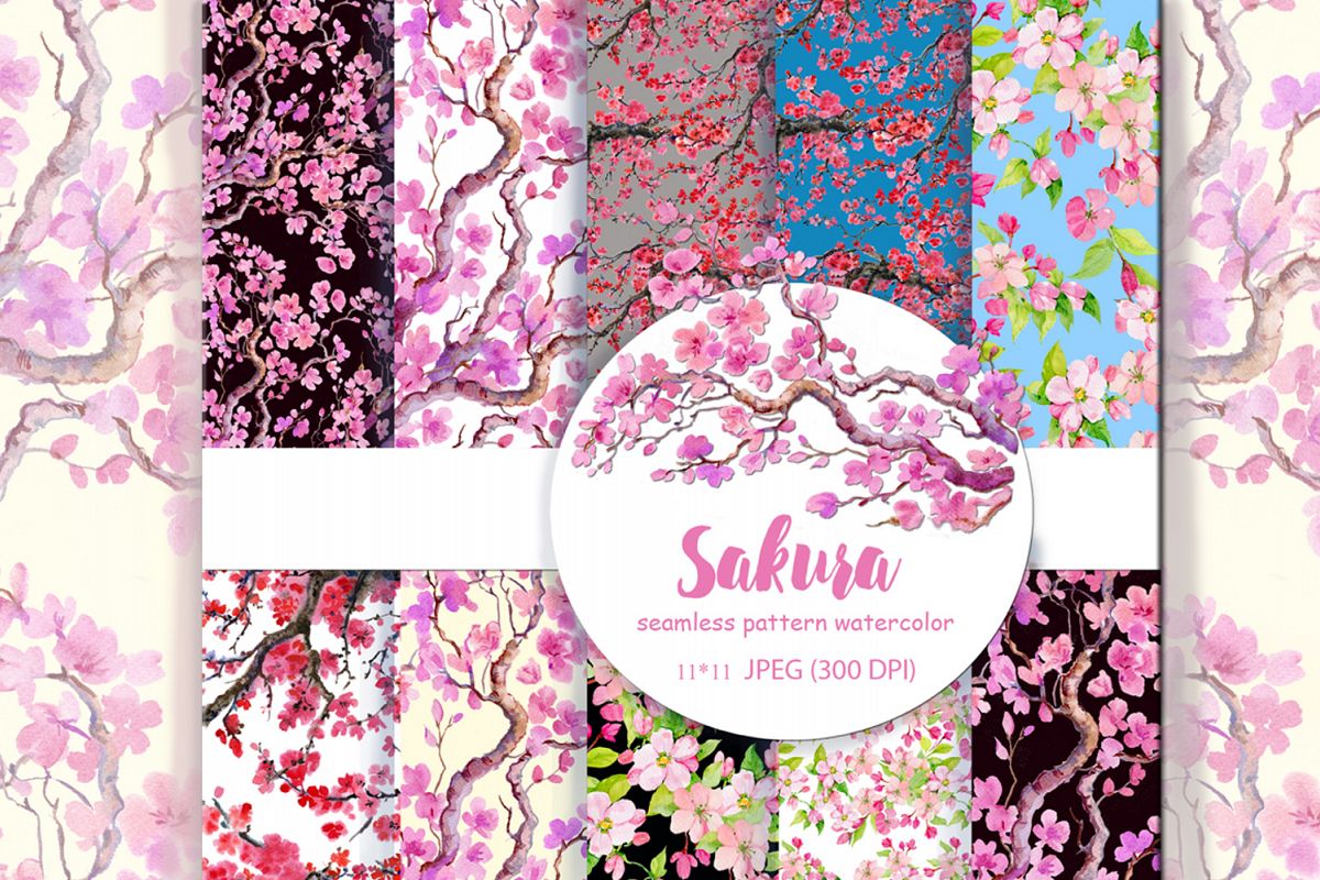 Sakura .seamless pattern.floral pattern example image 1