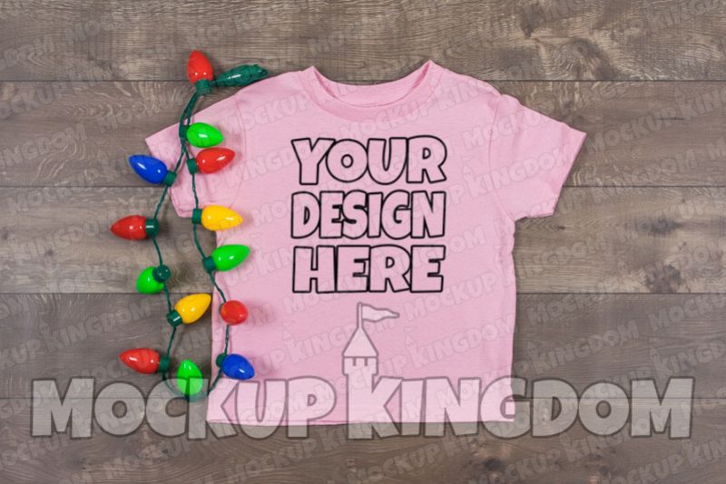 Kids Shirt Mockup, Christmas Shirt Mockup, Youth Tee Mockup example image 1