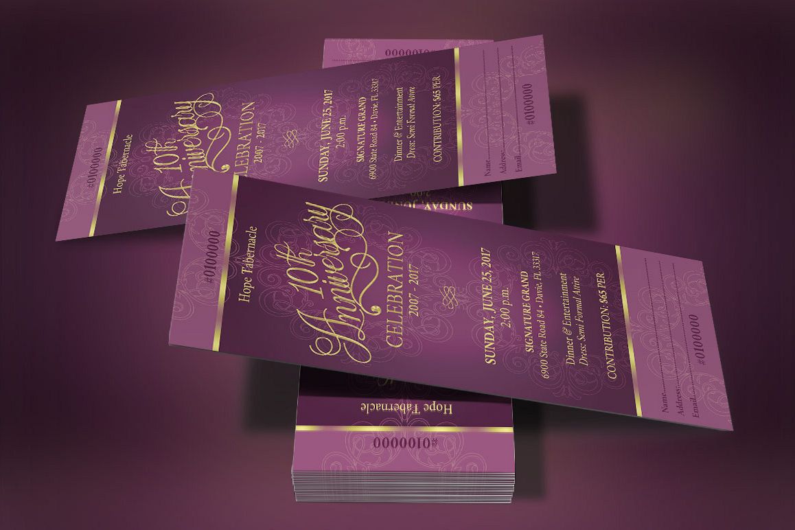 Church Anniversary Banquet Ticket example image 1