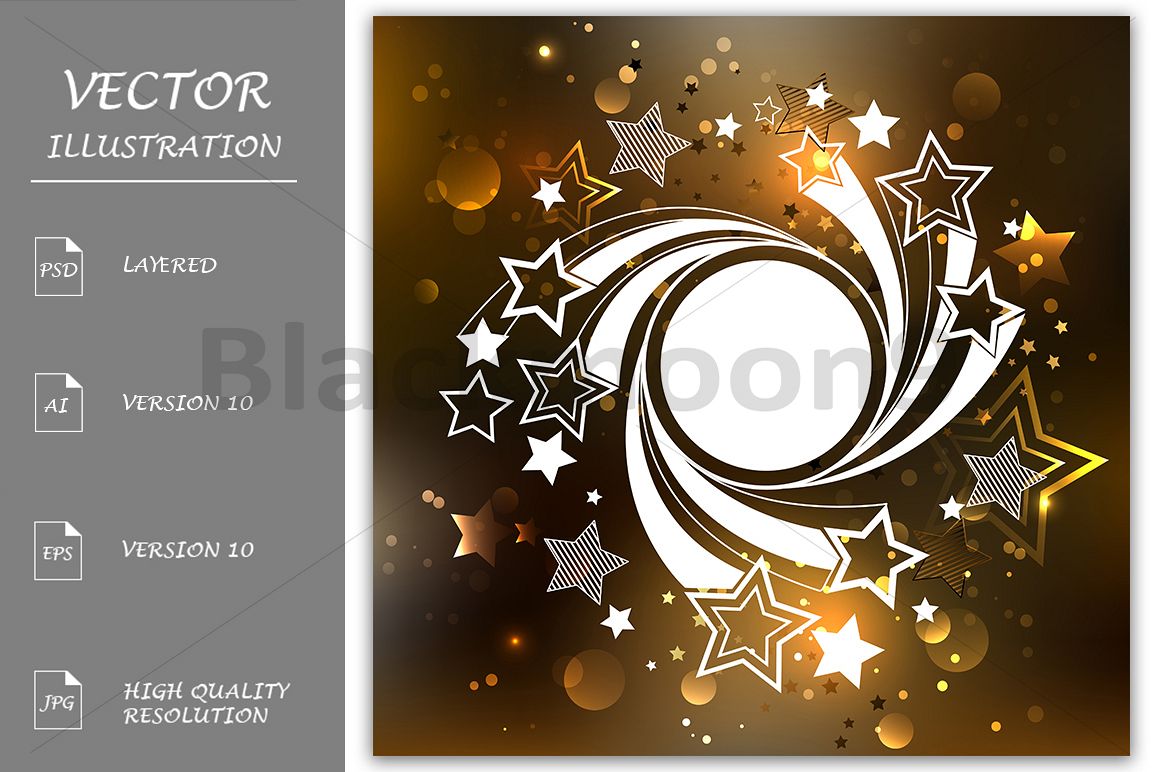 White Banner with Stars example image 1