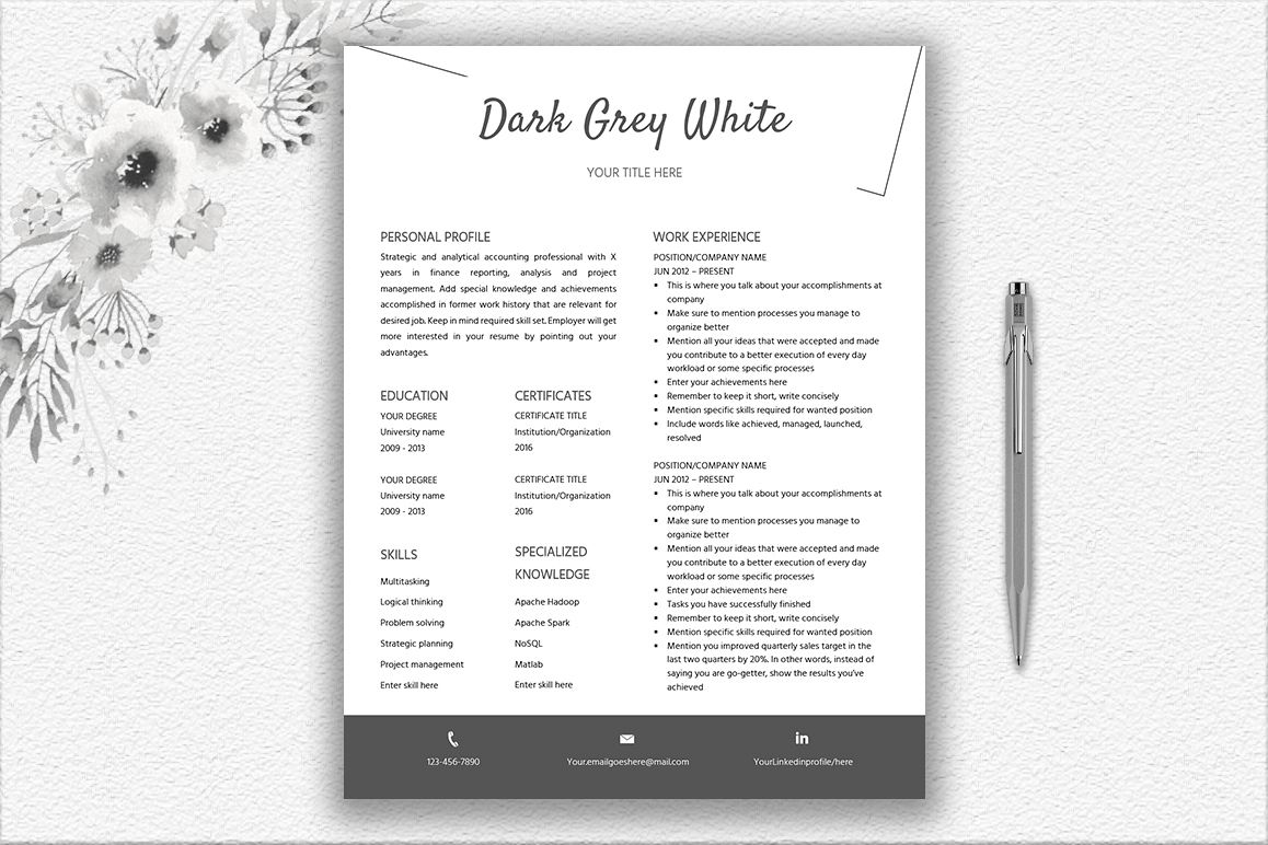 Resume Template Design example image 1