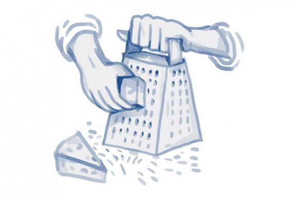 Handheld Cheese Grater Grating Watercolor example image 1