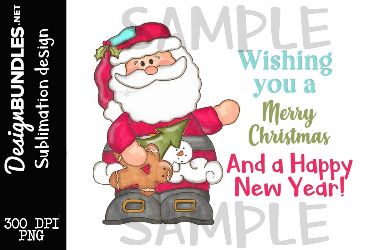 Merry Christmas Claus Sublimation Design example image 1