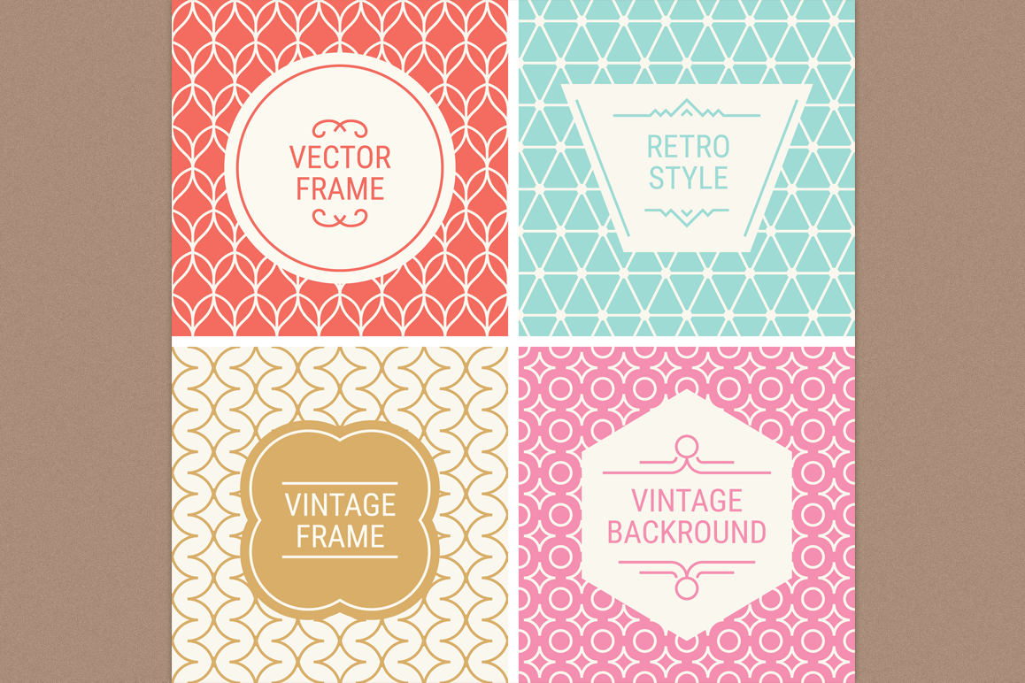 Mono Line Frames and Patterns - Set 9 example image 1