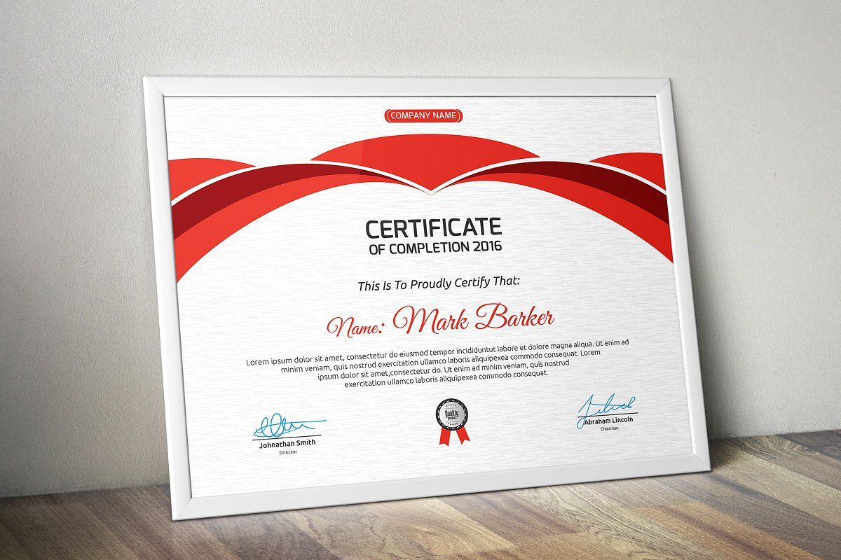 Certificate example image 1