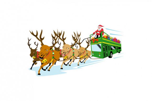 Santa Claus Driving Bus example image 1