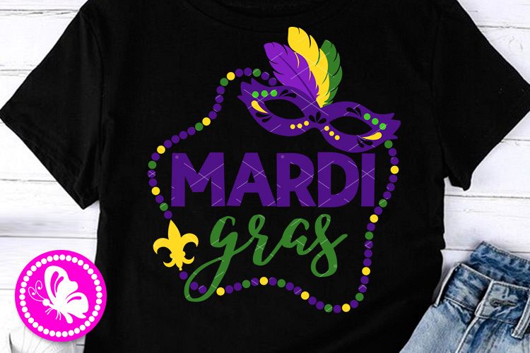 Mardi Gras svg Beads Mask Fleur de lis png Carnival shirt example image 1