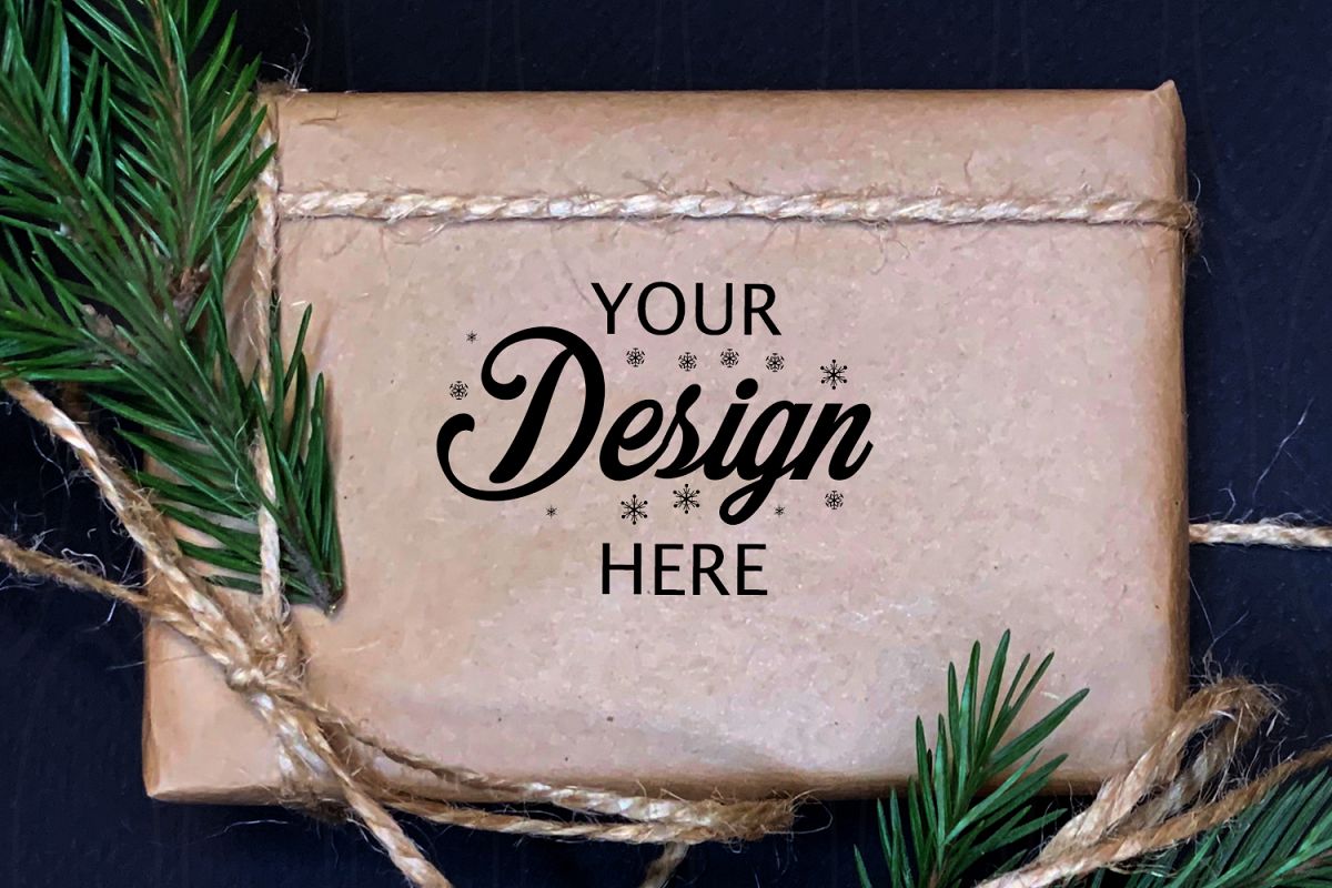 Gift Box Mockup Christmas mock up Personalized Box Holiday example image 1