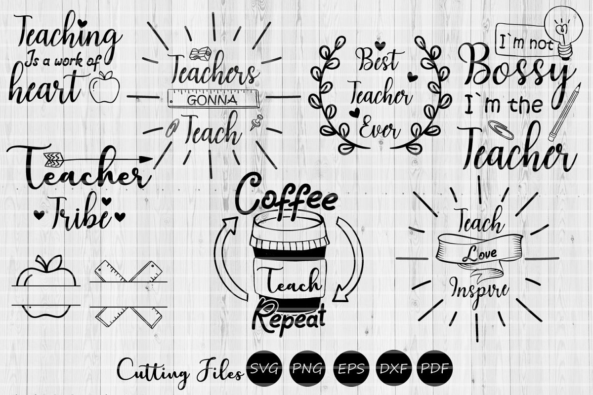 Teacher Bundle| SVG cutting files | Cricut | example image 1