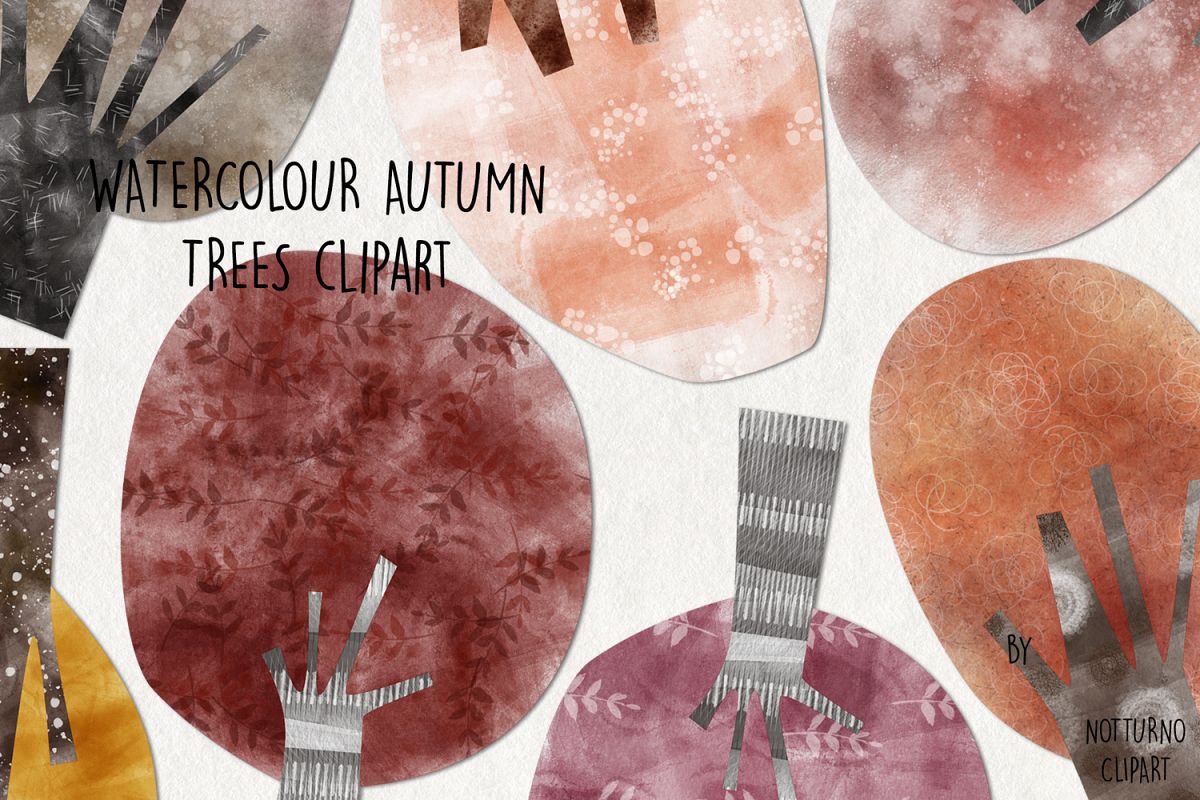 Watercolor Autumn Trees example image 1
