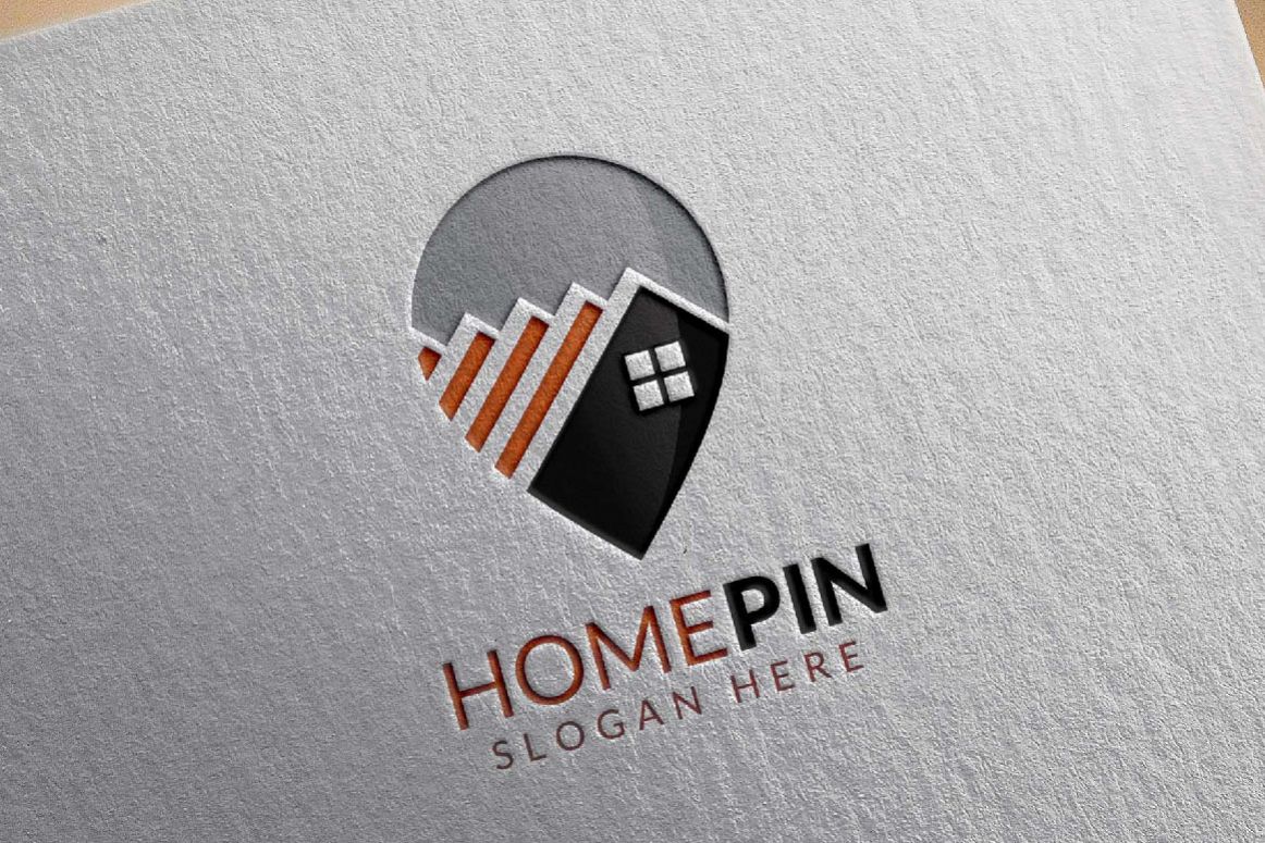 Home Pin Logo, Real estate logo example image 1