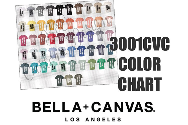 Download Bella 3001CVC T-Shirt Color Chart