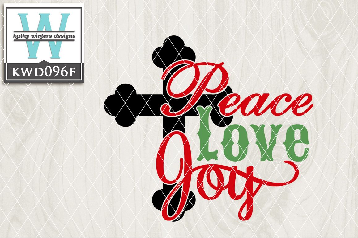 Christmas SVG - Peace Love Joy KWD096F example image 1