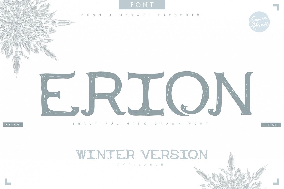 4in1 ERION FONT - Christmas Winter Version example image 1