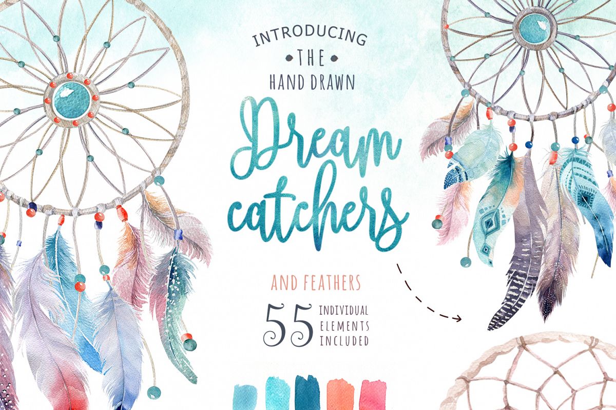 30 off Watercolor dreamcatcher III example image 1