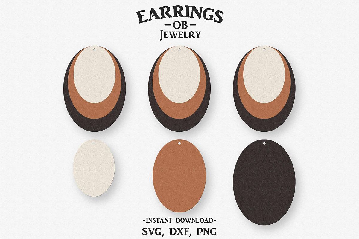 Earring Svg, Teardrop, Stacked, Cut File example image 1