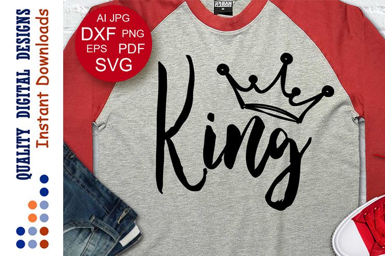 King svg design Valentines day gift Crown clipart example image 1