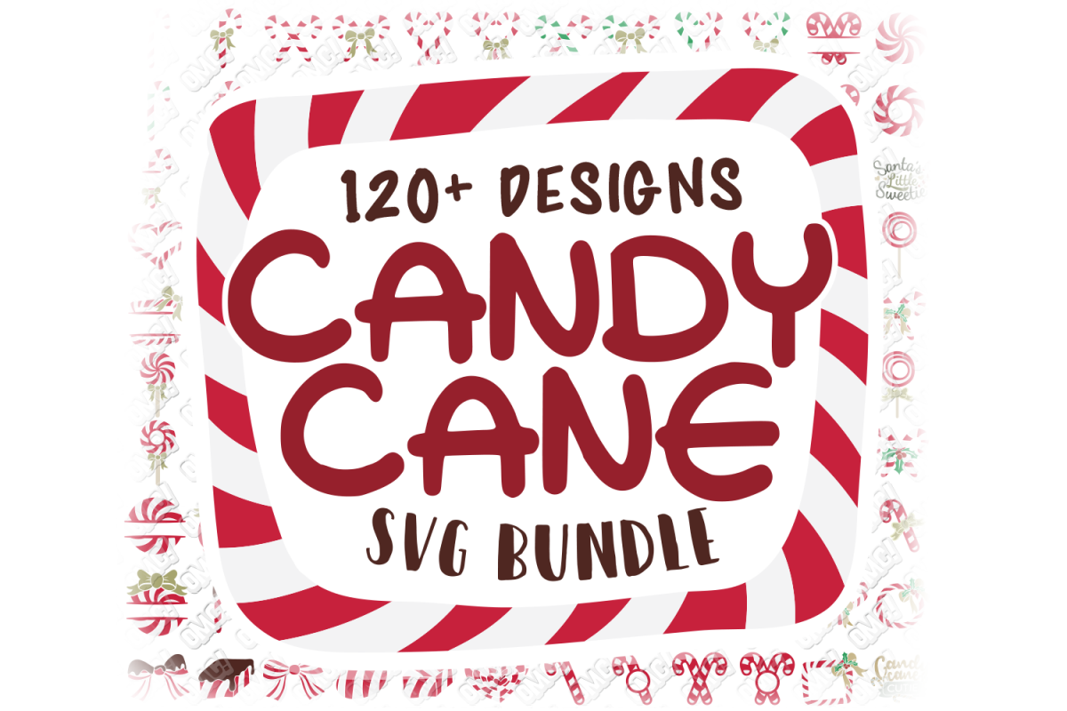Candy Cane SVG Monogram Christmas in SVG, DXF, PNG, EPS, JPG (145476