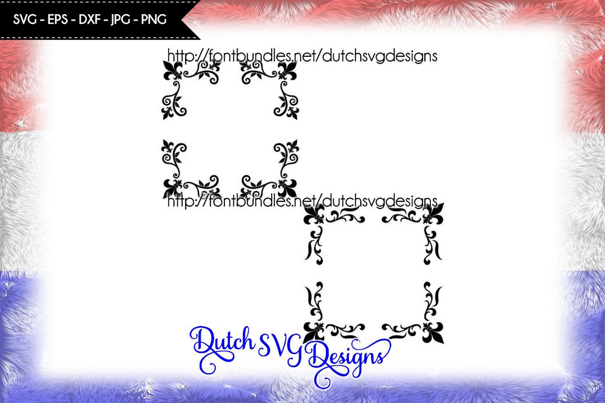 2 Corner border cutting files with french lily example image 1