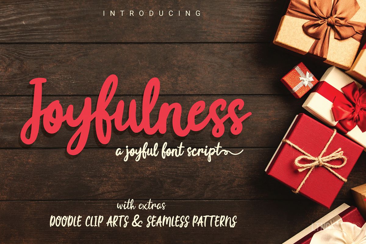 Joyfulness Script Font with Extras example image 1