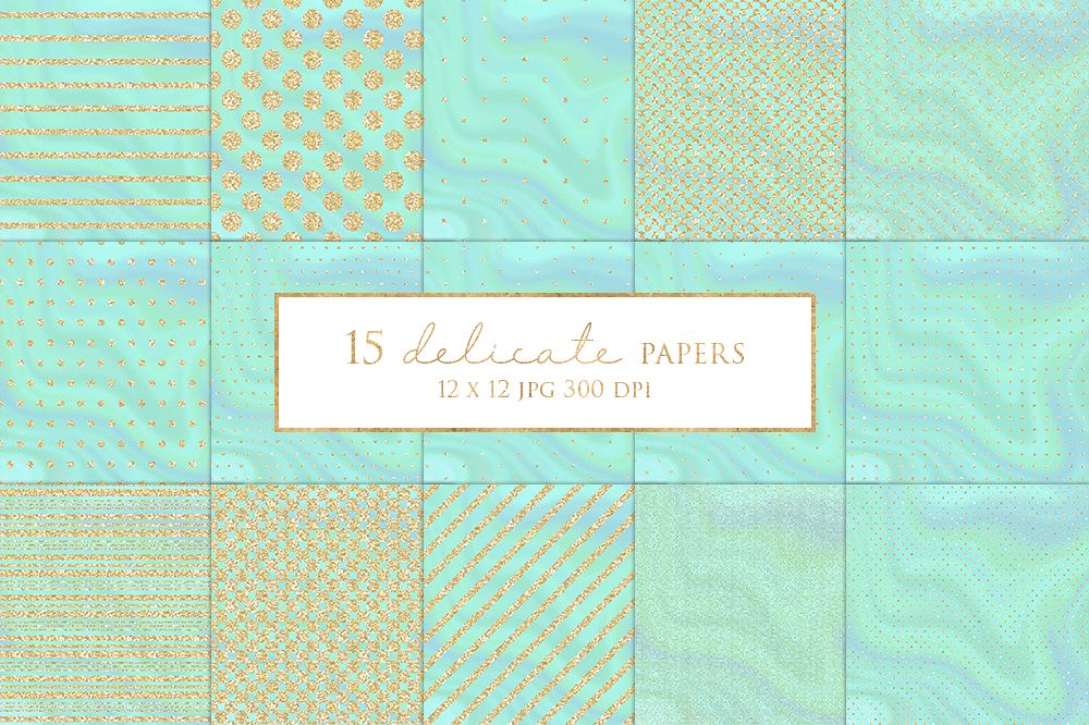 15 Gold Glitter Stripes and Dots Digital Paper Pack example image 1